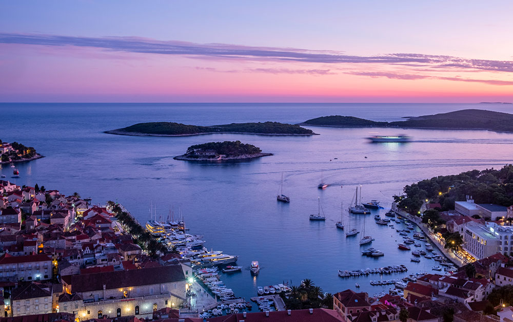 Sunset over Hvar shows how beautiful the Croatian coastline truly is. 
