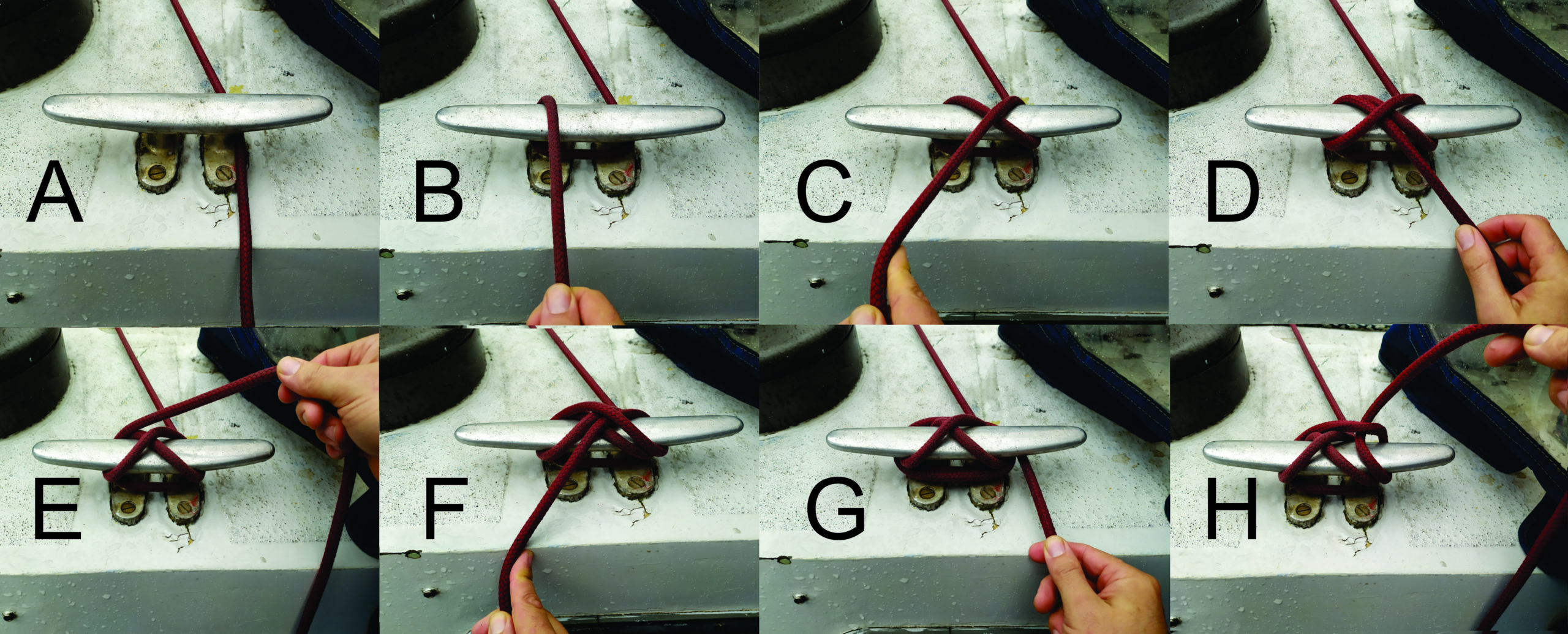 These are the steps to tie a proper cleat hitch knot.