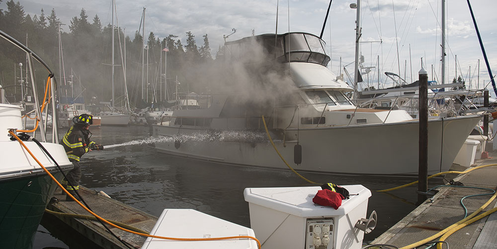 The combination of liveaboard response and the quick arrive of firefighters prevented a bigger disaster.