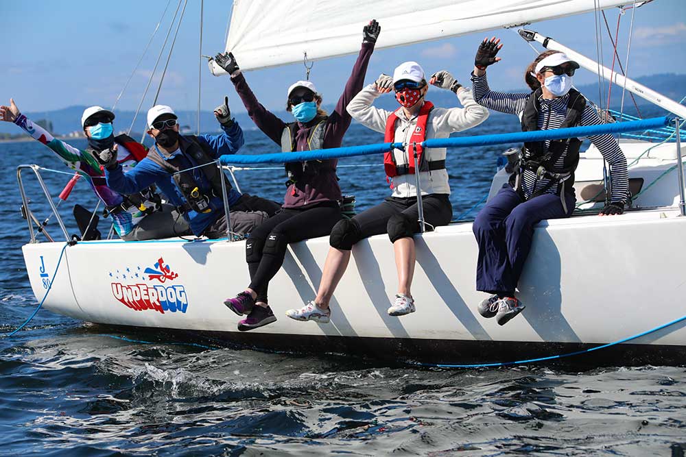 Happiness and empowerment were on full display at the Women at the Helm regatta. Photo by Jan Anderson. 