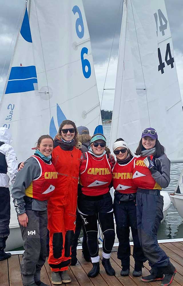 Capital High School seniors and Coach Sarah at the last regatta they were able to sail this year. 